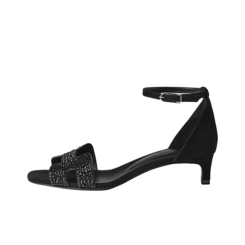 HERMES Joy One Sandals Strap 4CM Women's Black