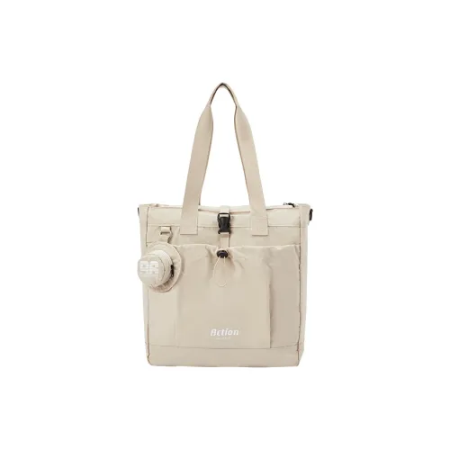 SEM R Ткань Тоут Сумка Плечевая Сумка Средняя Унисекс Молочно-белый Средний Зеленый Черный