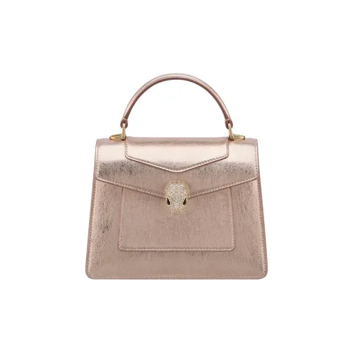 BVLGARI Serpenti Forever Series Сумка через плечо из коровьей кожи средний размер женская розовая