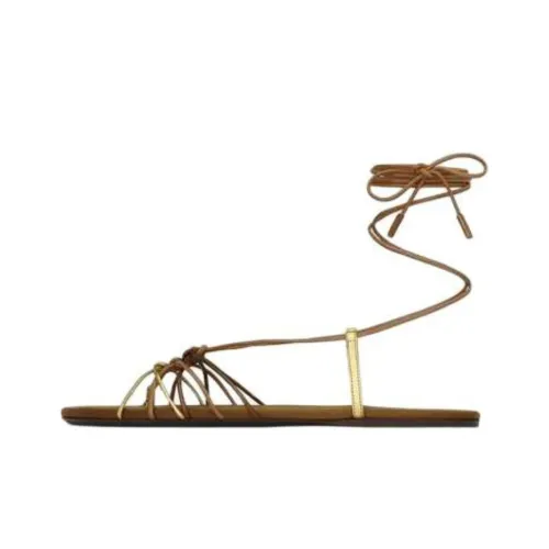 SAINT LAURENT Babylone one Ремень Сандалии Женские Коричневый