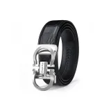 Серебряный ремешок с узором крокодила