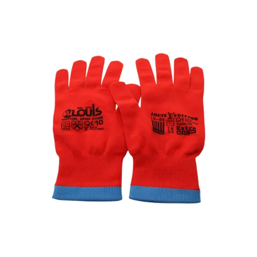 LOUIS VUITTON Нейлон Полиуретан Вязаные Перчатки Мужские Красные