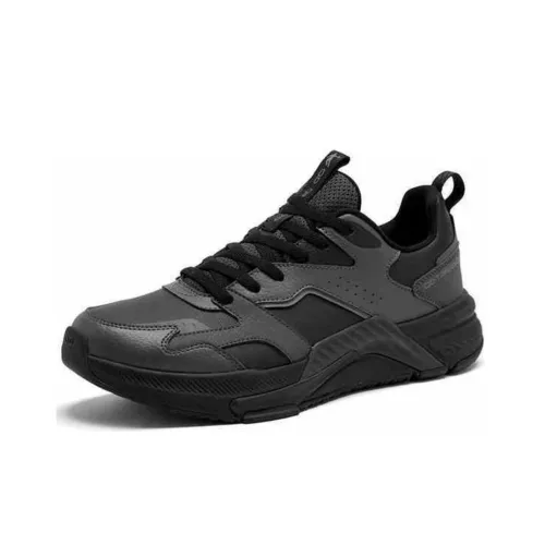 QIAODAN Slip-resistant Abrasion-resistant Low Top Casual Training Running Shoes Men's Black Gray QIAODAN Противоскользящий Устойчивый к истиранию Низкий Топ Повседневные Тренировочные Беговые Кроссовки Мужские Черный Серый