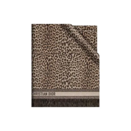 DIOR Шерсть Шелк Вязаные Шарфы Женские Коричневый