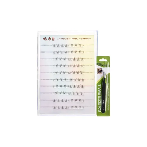 MUMUGE Самоклеящийся Без клея Милый Кошачья лапа Один Кластер V-образный Нижний сегмент ресниц 80 Гроздий Коробка+Пинцет