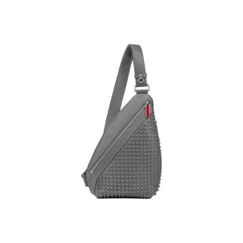 CL LUBOTING Funky Коровья кожа Сумка через плечо Sling Сумка Мужская Серый