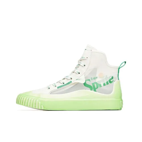 Sprite x ANTA противоскользящие устойчивые к истиранию дышащие с высоким верхом мужские кеды белый зеленый
