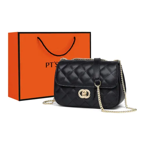 PT'SON Коровья кожа Подмышечный Маленький Квадратный Сумка Сумка через плечо Стандартная Женская Черная