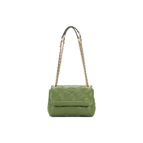 TORY BURCH Fleming Плетеная цепочка с кожаными вставками плечевой ремень сумка на плечо маленькая женская Perilla зеленый