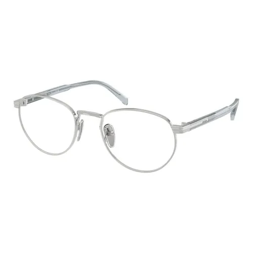 PRADA Металл Овал Оправы для очков Мужской Серебряный