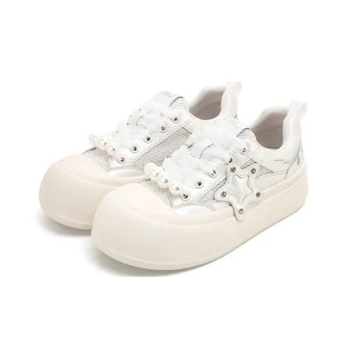 TTKJ Скейтборд Кроссовки Низкие Топ Жемчужно-Белый Женские