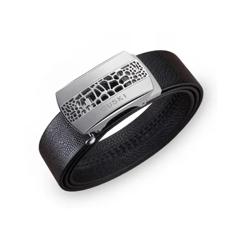 GUSKI Ремешок из коровьей кожи с автоматической застежкой церемониальный ремешок для мужчин серебряный ширина 3,5 см