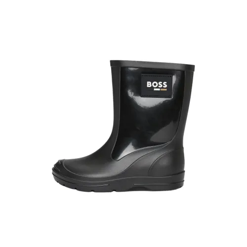 Hugo Boss Высокие детские резиновые сапоги черного цвета для малышей