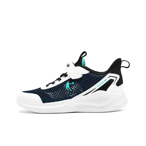 QIAODAN Дышащий Легкий Амортизация Низкий Топ Детские Беговые Кроссовки Спокойный Синий Джордан Белый