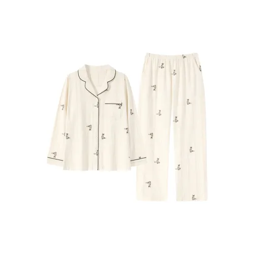 Пижамный комплект Cotton Gene женский цвет экрю