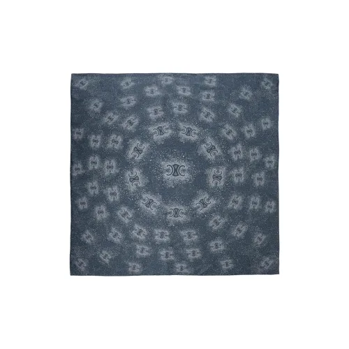 CELINE Шелковые шарфы Женские Синий