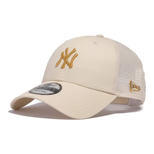 New Era Хлопковые кепки унисекс кремово-белые