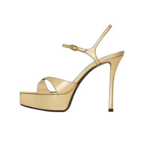 SAINT LAURENT DEBBIE one Ремень Сандалии 8,5 см Женские Золотые