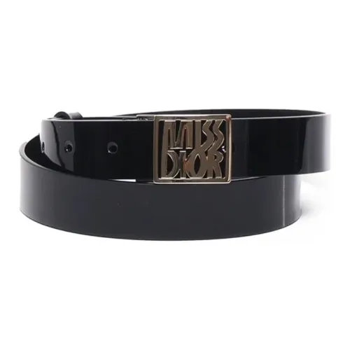 DIOR Телячья кожа Латунь Кожаные ремни Женские Черный