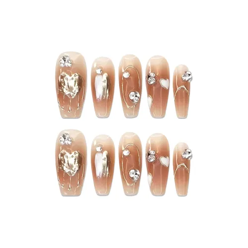 SHANGSHIQIN Румяна Blending Ручной Позолоченный Осветляющий False Nail 25 мм Средний LADDER Апельсин Румяна Стойкий