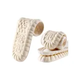 [Слоновая кость 3 упаковки] Латекс Антибактериальный Устойчивый к запахам Удобный для длительного ношения | Регулировка размера обуви