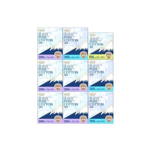 Пур Коттон Sky Mountain White 100% хлопок Дневной и ночной уход Комбинация Full Case Гигиенические прокладки 83 шт Мягкий Без протечек
