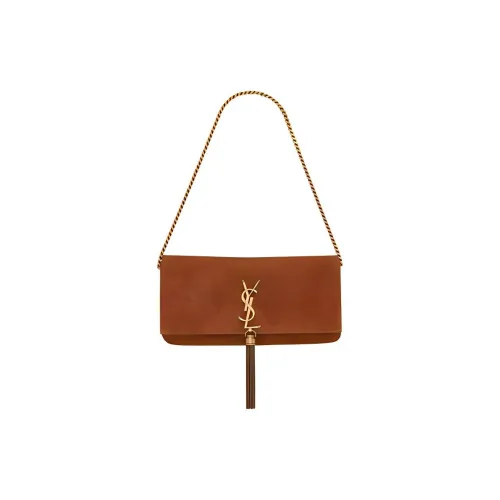 SAINT LAURENT Замша Кисточка Сумка Сумка через плечо Клатч Сумка через плечо Сумка через плечо Женская Корица Коричневый