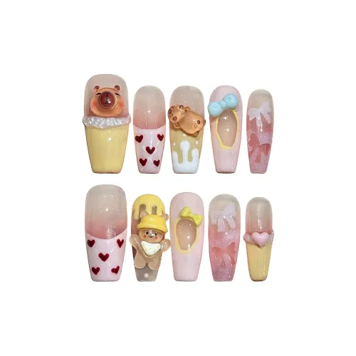 SHANGSHIQIN Конфетный цвет Дофаминовая одежда 3D-эффект Ручная Nail Art 25mm Средний LADDER Мультяшный Цвет Градиентный