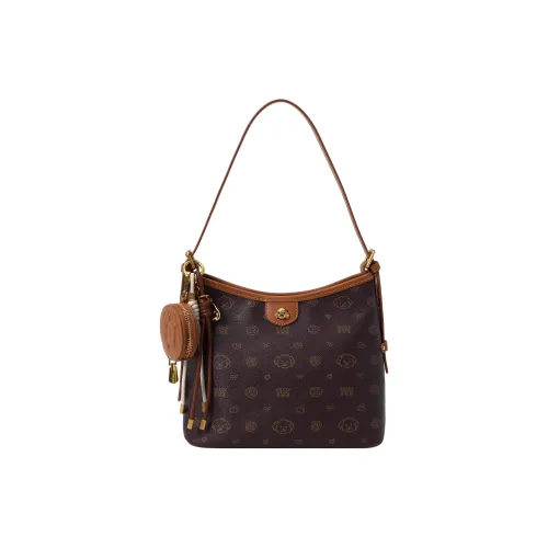 PAYOT Микрофибра Синтетическая Кожа Сумка через плечо Стандартная Женская Монограмма Кофейного цвета