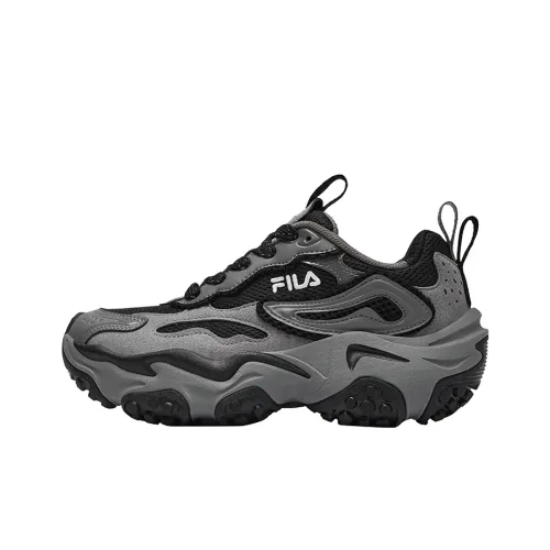 FILA KIDS Бегемот Обувь Устойчивая к истиранию Низкий Топ Детская Беговая Обувь Дымчато-Серый Черный