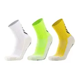 Носки Crew с резиновыми полосами, футбольные носки, упаковка из 3 пар (белый/неоново-зеленый/желтый).