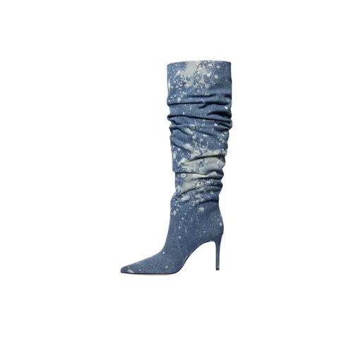 MICHAEL KORS Dawn Splattered Knee High Boots 8,9cm Женские Blue