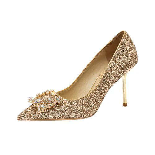 Houseofavenues Узкий каблук Высокие каблуки Женские Золото