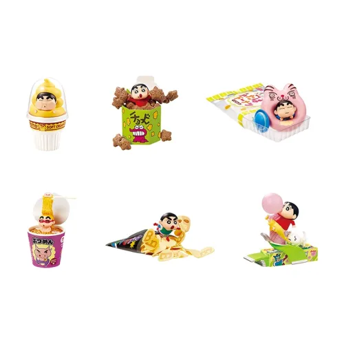 RE MENT Карандаш SHIN Chan Snack Вечеринка Миниатюрный Сценарий Hobby Model Слепые коробки Целая коробка 6 шт