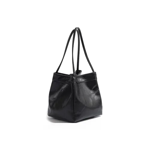 SEPTWOLVES ПУ (полиуретан) Ведрообразная сумка Сумка через плечо Женская Черная Серебряная