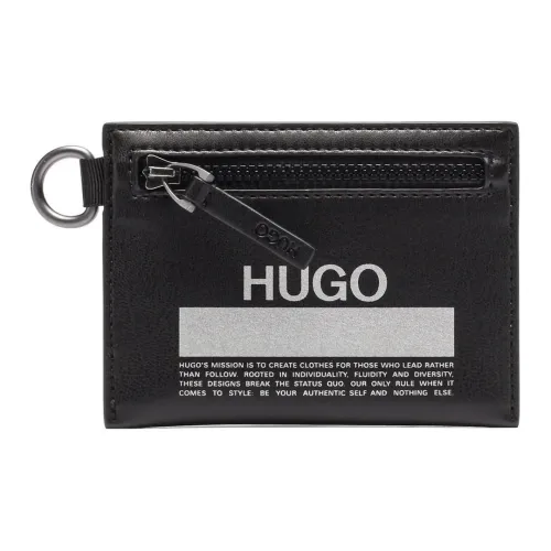 Hugo Boss PU (полиуретан) Полиуретан Кошелек Держатель для карт Мини Мужской Черный