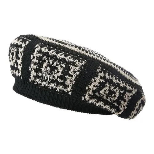 Maison Michel Полиамид Хлопок Береты Женские Черный