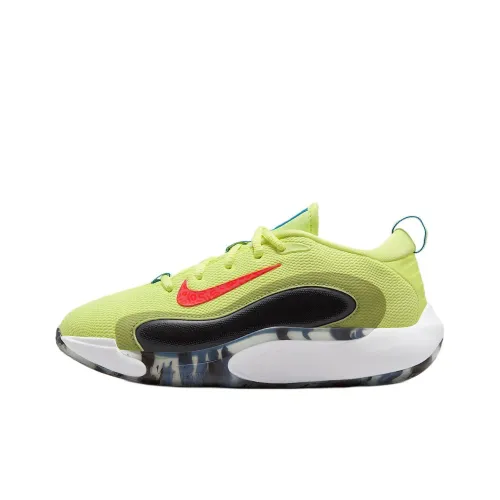 nike ISOFLY Противоскользящий Устойчивый к истиранию Низкий Топ Детские Баскетбольные Кроссовки Светло-лимонный цвет Подростки