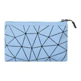 Синий ромб, узор, ПУ (полиуретан), офисный стиль, макияж, сумка: 1 штука