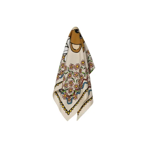 MOSCHINO Шелковые шарфы для женщин Светлый бежевый