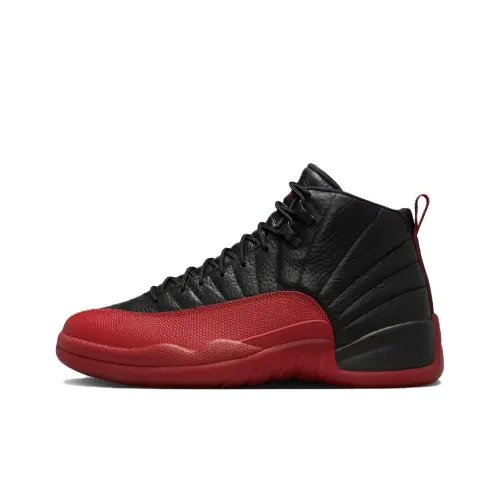 Jordan Air Jordan 12 Винтажные Баскетбольные Кроссовки Высокие Топы Черные Красные Унисекс