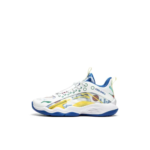 LINING YOUNG Pioneer Spirit PRIMARY 2,0 Детские баскетбольные кроссовки Низкий верх Стандартный Белый/Лимонный/Зеленый Фиолетовый Синий Kids