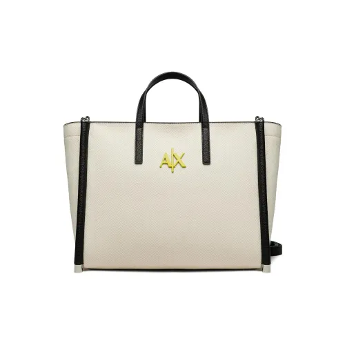 ARMANI EXCHANGEAE Ткань Тоут Сумка Сумка для покупок Сумка через плечо Сумка Большая Женская Бежевая