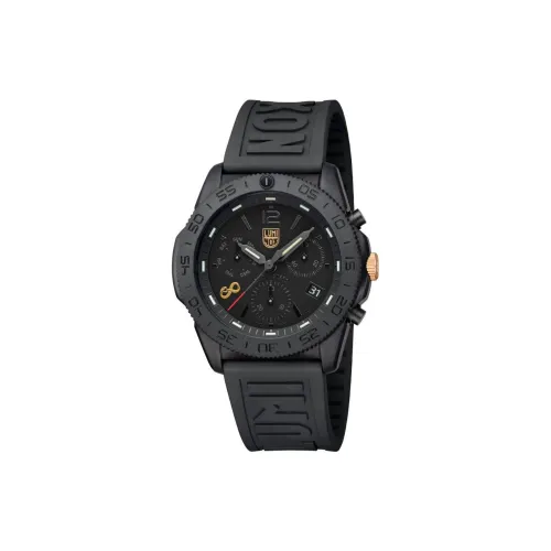 LUMINOX Кварцевый механизм Унисекс Часы 44 мм Черный циферблат Корпус из нержавеющей стали Резиновый ремешок