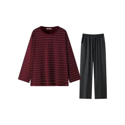 MEITENG Пижамный комплект женский бордовый