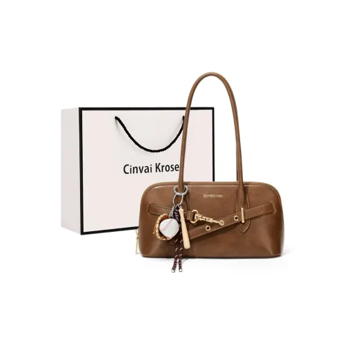 CinvaiKrose Сумка для боулинга из коровьей кожи с синтетической кожей подушка сумка на плечо большая женская коричневый кофейный