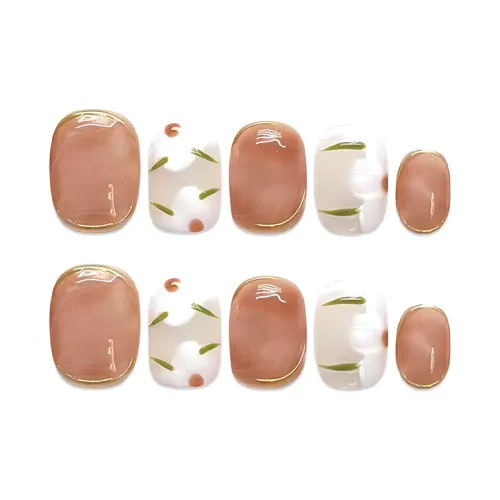 SHANGSHIQIN Смешанный Ручной Рисунок Цветочный Осветляющий Мода Короткий Ногти 15 мм Короткий Лестница Розовый Размытый