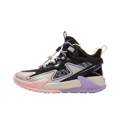 LINING YOUNG На открытом воздухе Противоскользящий Амортизация Отскок Поддержка MID Топ Детская Туристическая обувь Черный Серый Подростки