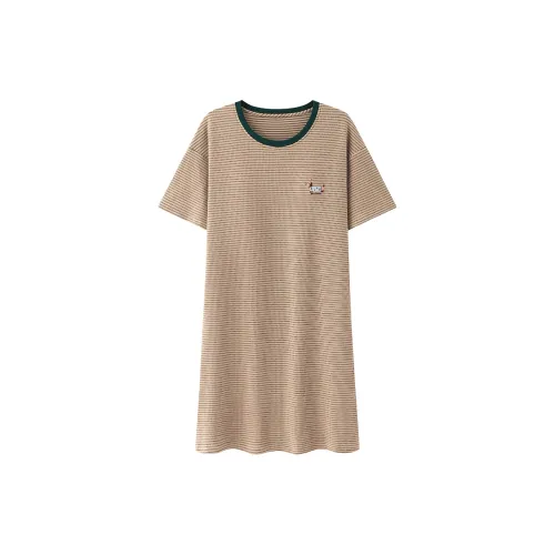 Qin Jing Ночная сорочка Женская Кофейного цвета