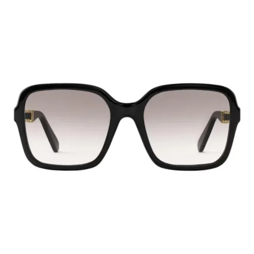 LOUIS VUITTON Ацетат Металл Кожа Металлические детали Квадратные Солнцезащитные очки Женские Черный